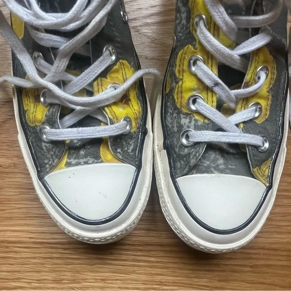 Converse chuck Taylor high top, platform, yellow flowers / green, 7.5 Wc5.5 M - Picture 2 of 5